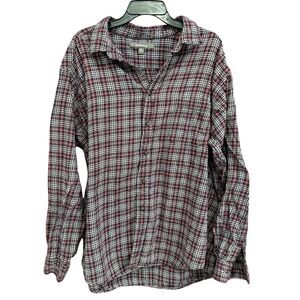 Craft & Barrow Mens XXL Plaid‎ Flannel Shirt Button Down Long Sleeve Burgundy
